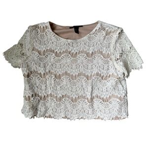 Lace White crop top